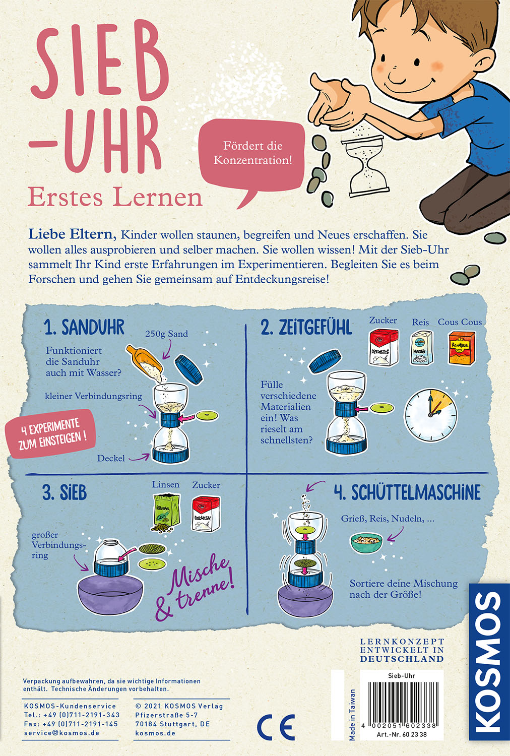 Rückseitencover Sieb-Uhr