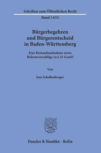 Vorderes Coverbild Bürgerbegehren und Bürgerentscheid in Baden-Württemberg.