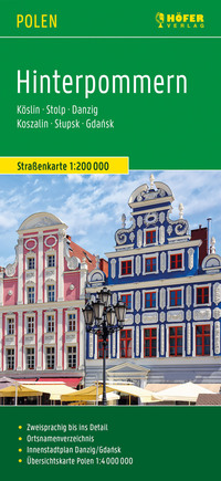 Vorderes Coverbild Hinterpommern, Straßenkarte 1:200.000, Höfer Verlag
