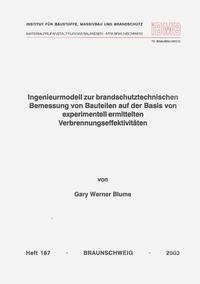 Vorderes Coverbild Ingenieurmodell zur brandschutztechnischen Bemessung von Bauteilen auf der Basis von experimentell ermittelten Verbrennungseffektivitäten