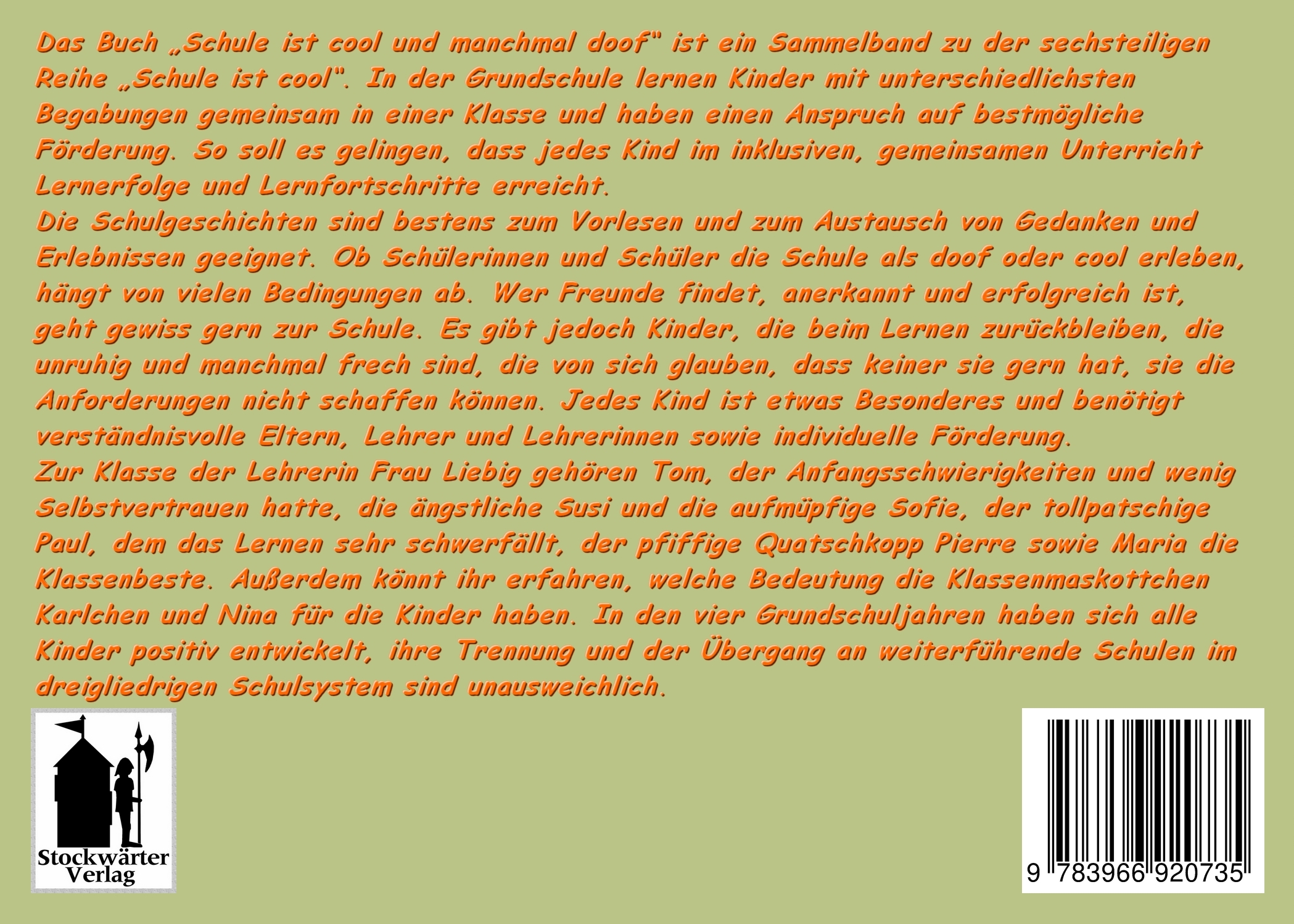 Rückseitencover Schule ist cool und manchmal doof