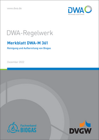 Vorderes Coverbild Merkblatt DWA-M 361 Reinigung und Aufbereitung von Biogas