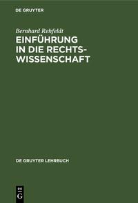 Vorderes Coverbild Einführung in die Rechtswissenschaft