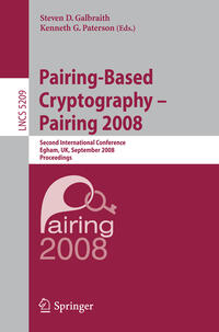 Vorderes Coverbild Pairing-Based Cryptography – Pairing 2008