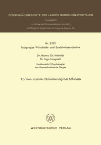 Vorderes Coverbild Formen sozialer Orientierung bei Schülern