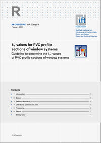 Vorderes Coverbild ift-Guideline WA-02engl/3 - Uf-values for PVC profile sections of window systems