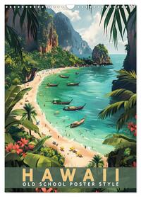 Vorderes Coverbild Hawaii - Old School Poster Style (Wandkalender 2026 DIN A3 hoch), CALVENDO Monatskalender