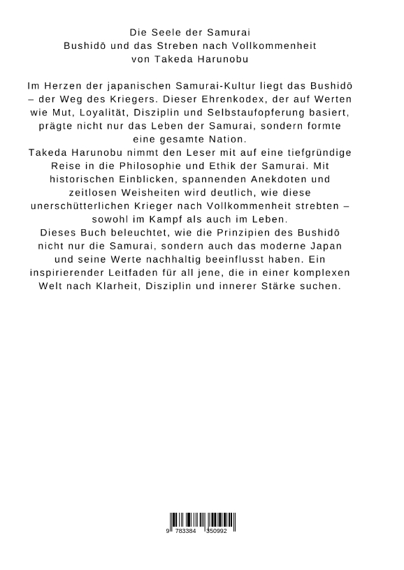 Rückseitencover Die Seele der Samurai