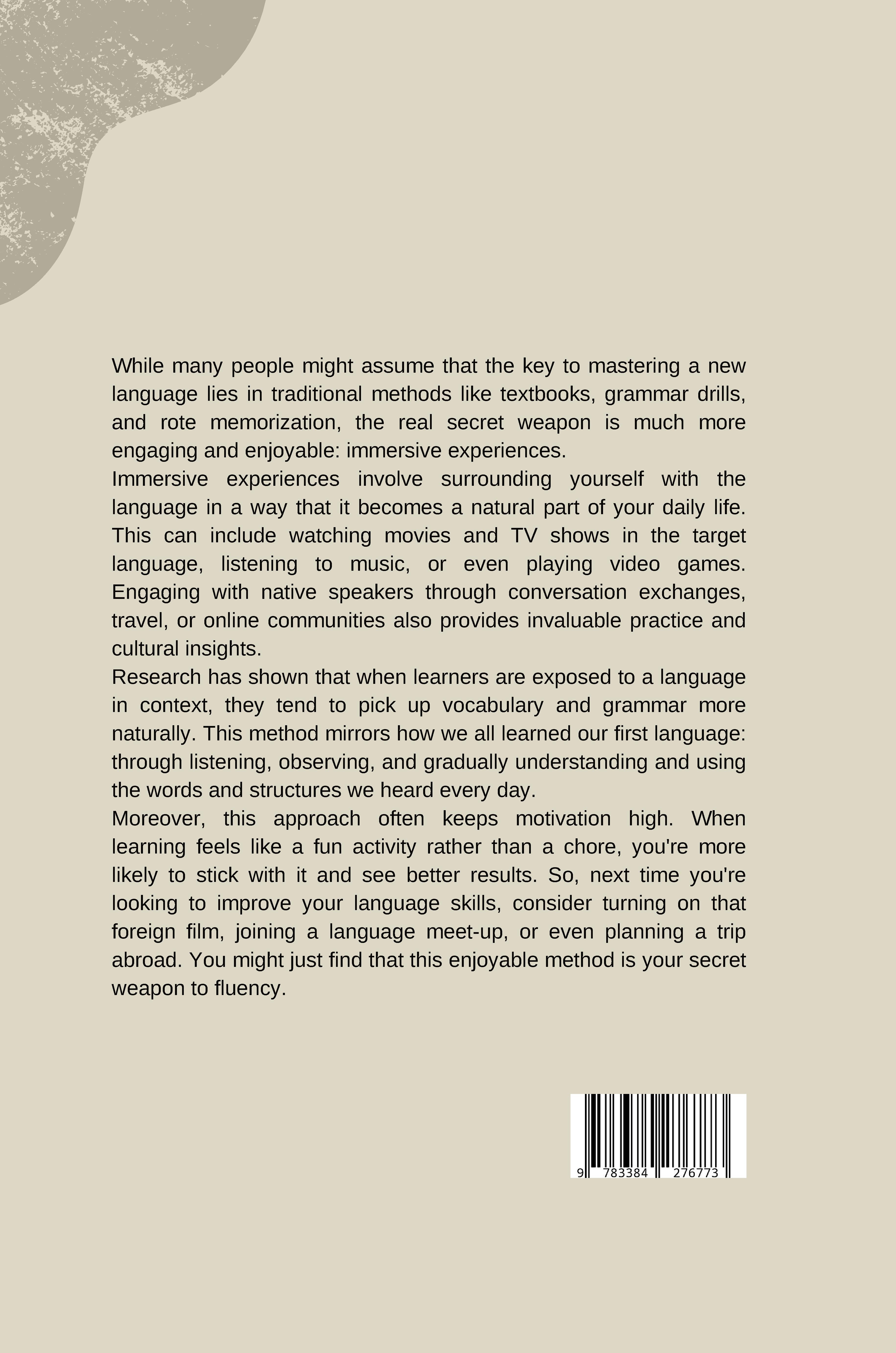 Rückseitencover The Secret Weapon for Language Learning: It's Not What You Think Author name: George Orwell