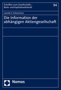 Vorderes Coverbild Die Information der abhängigen Aktiengesellschaft