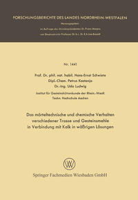 Vorderes Coverbild Das mörteltechnische und chemische Verhalten verschiedener Trasse und Gesteinsmehle in Verbindung mit Kalk in wäßrigen Lösungen