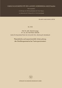 Vorderes Coverbild Theoretische und experimentelle Untersuchung der Strahlengeometrie bei Texturgoniometern