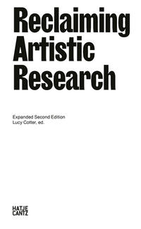 Vorderes Coverbild Reclaiming Artistic Research