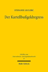 Vorderes Coverbild Der Kartellbußgeldregress