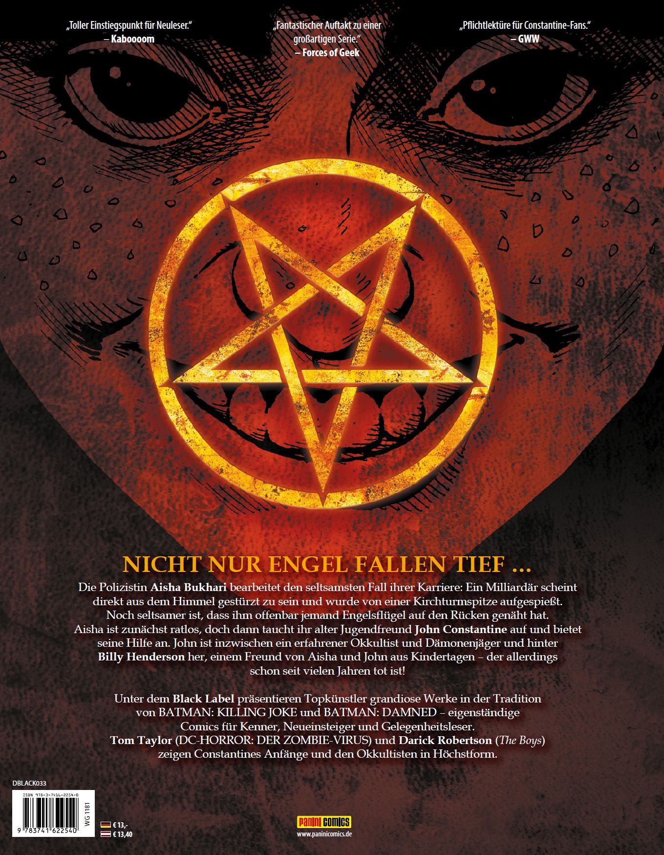 Rückseitencover Hellblazer: Gefallene Engel
