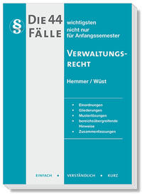 Vorderes Coverbild Die 44 wichtigsten Fälle Verwaltungsrecht