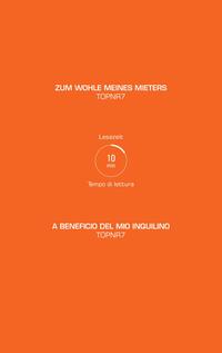 Vorderes Coverbild ZUM WOHLE MEINES MIETERS / A BENEFICIO DEL MIO INQUILINO
