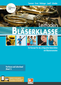 Vorderes Coverbild Leitfaden Bläserklasse. Lehrerband 1 und 2