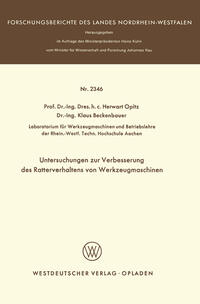 Vorderes Coverbild Untersuchungen zur Verbesserung des Ratterverhaltens von Werkzeugmaschinen