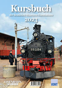 Vorderes Coverbild Kursbuch der deutschen Museums-Eisenbahnen - 2023