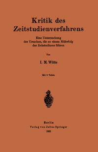 Vorderes Coverbild Kritik des Zeitstudienverfahrens