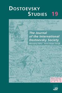 Vorderes Coverbild Dostoevsky Studies, Volume 19/2015