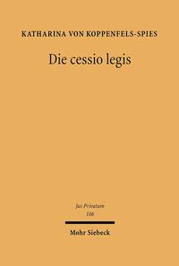 Vorderes Coverbild Die cessio legis