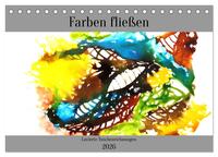 Vorderes Coverbild Farben fließen (Tischkalender 2026 DIN A5 quer), CALVENDO Monatskalender