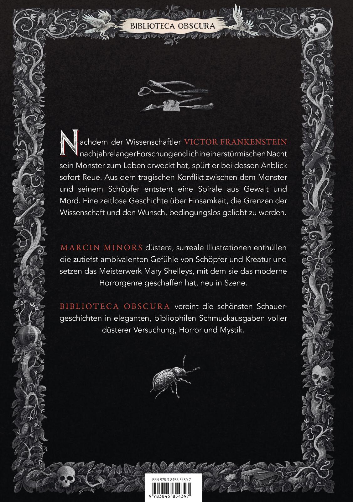 Rückseitencover Biblioteca Obscura: Frankenstein