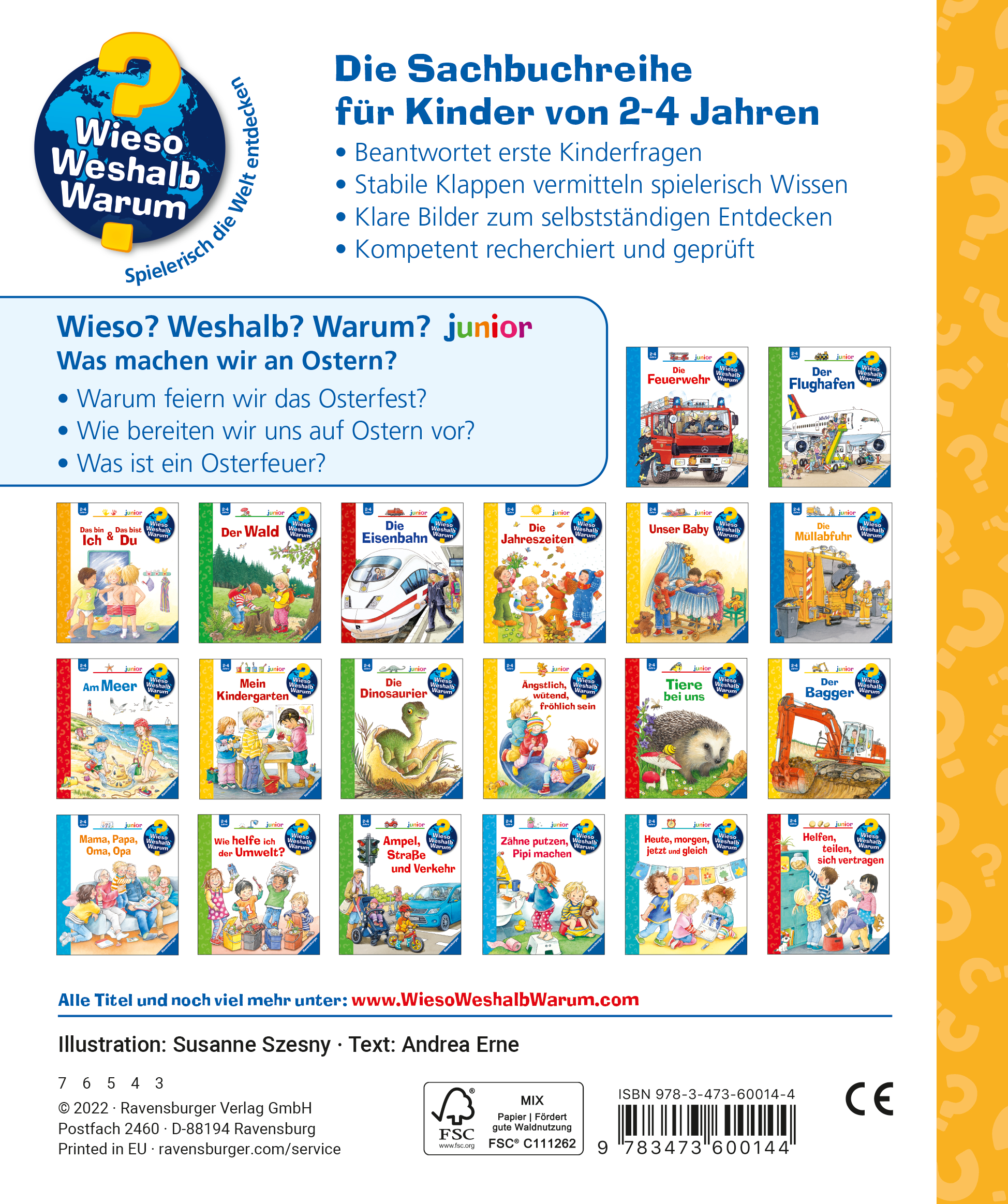 Rückseitencover Wieso? Weshalb? Warum? junior, Band 54 - Was machen wir an Ostern?