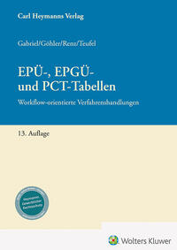 Vorderes Coverbild EPÜ-, EPGÜ- und PCT-Tabellen