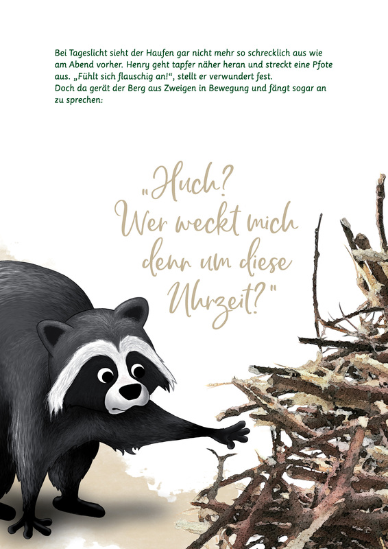 Beispielinhalt (Bild) Vom kleinen Waschbären, der sich traute, mutig zu sein