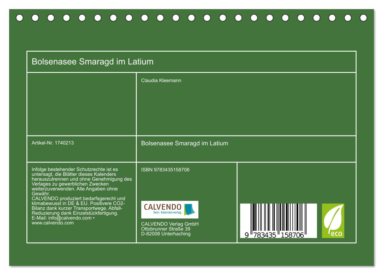 Beispielinhalt (Bild) Bolsenasee Smaragd im Latium (Tischkalender 2025 DIN A5 quer), CALVENDO Monatskalender