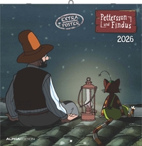 Vorderes Coverbild Pettersson & Findus 2026 - Broschürenkalender 30x30 cm (30x60 geöffnet) - Kalender mit Platz für Notizen - mit herausnehmbarem Poster - Wandkalender