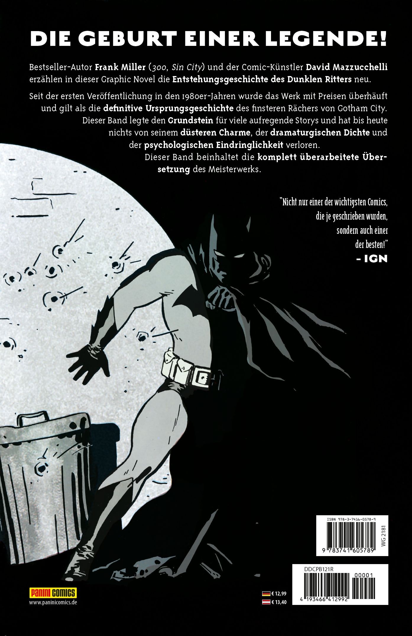 Rückseitencover Batman: Das erste Jahr (Neuausgabe)
