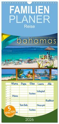 Vorderes Coverbild Familienplaner 2026 - Die Westindischen Inseln - Bahamas mit 5 Spalten (Wandkalender, 21 x 45 cm) CALVENDO