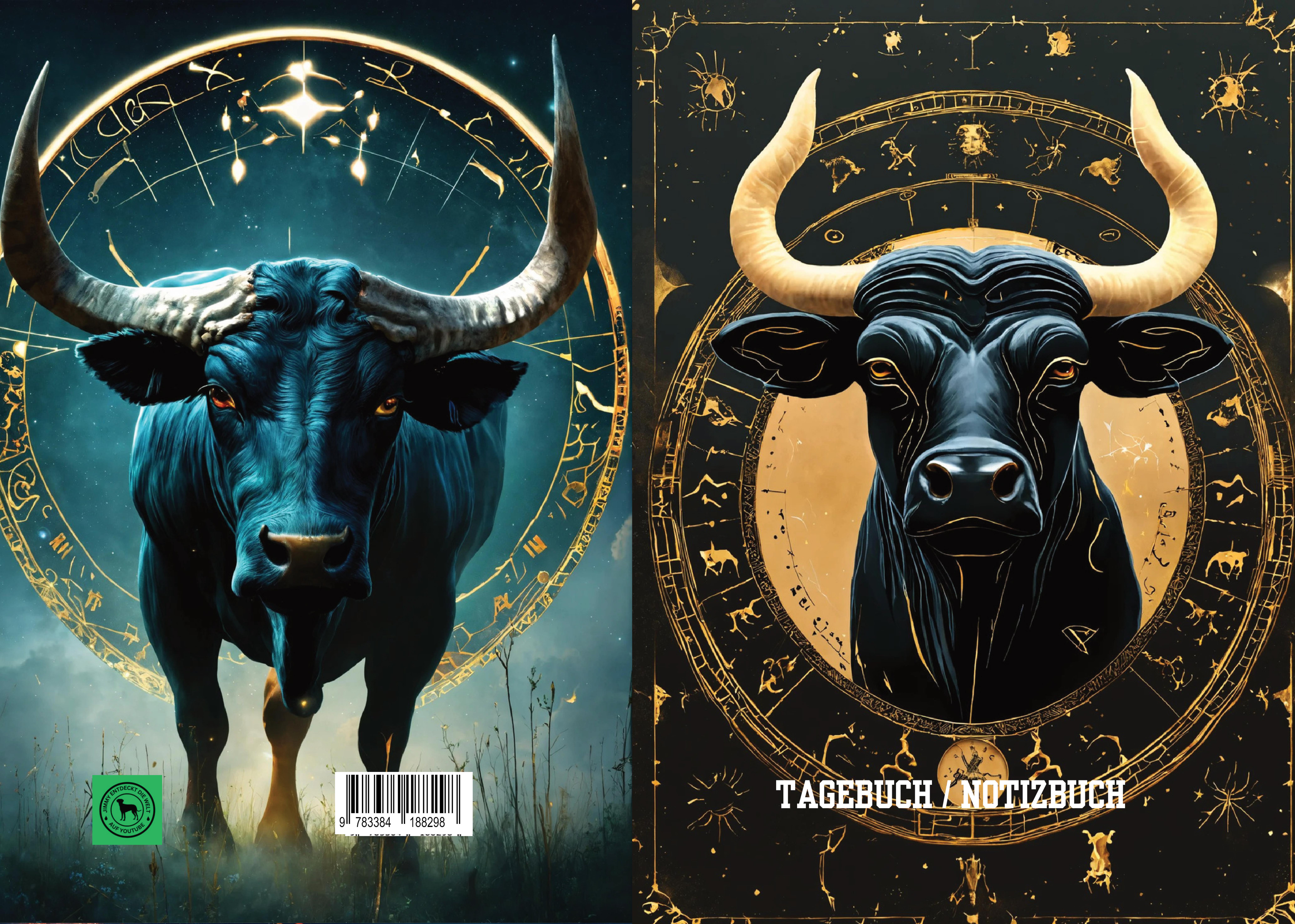 Gesamtes Coverbild Tagebuch / Notizbuch Sternzeichen Stier