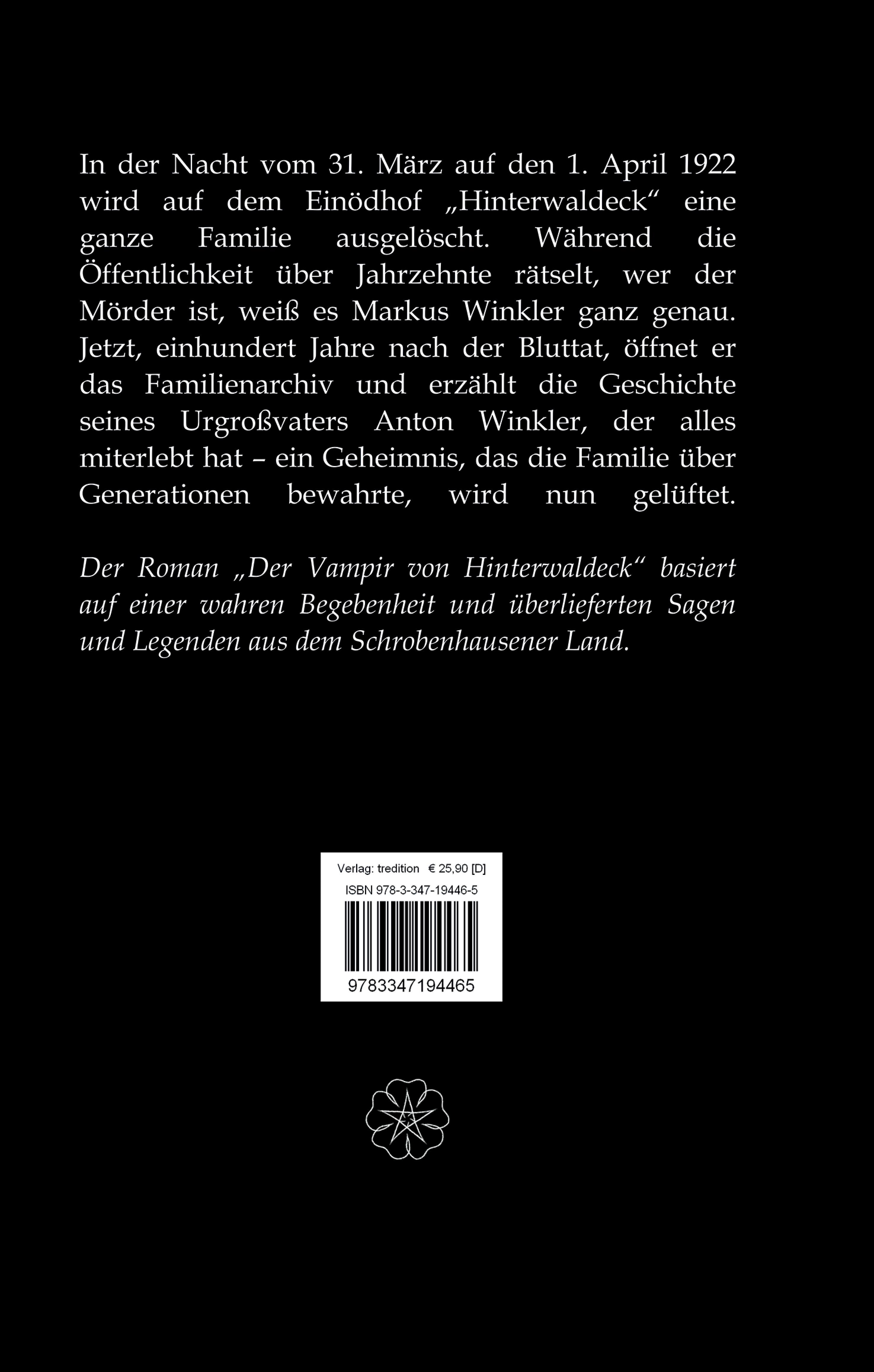 Rückseitencover Der Vampir von Hinterwaldeck