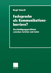 Vorderes Coverbild Fachsprache als Kommunikationsbarriere?