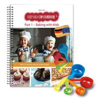Vorderes Coverbild Kids Easy Cup Cookbook: Baking with Kids (Part 1), Baking box set incl. 5 colorful measuring cups