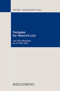 Vorderes Coverbild Festgabe für Heinrich List