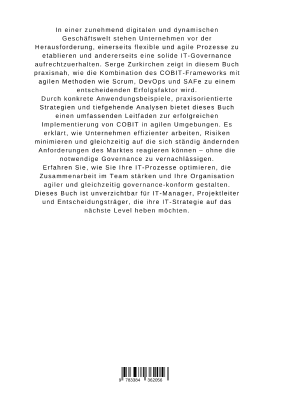 Rückseitencover Agile Transformation mit COBIT: Erfolgsstrategien für IT-Governance