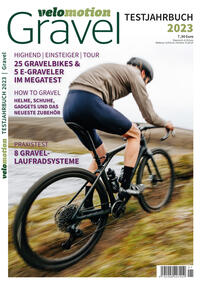 Vorderes Coverbild Gravel Velomotion Testjahrbuch 2023