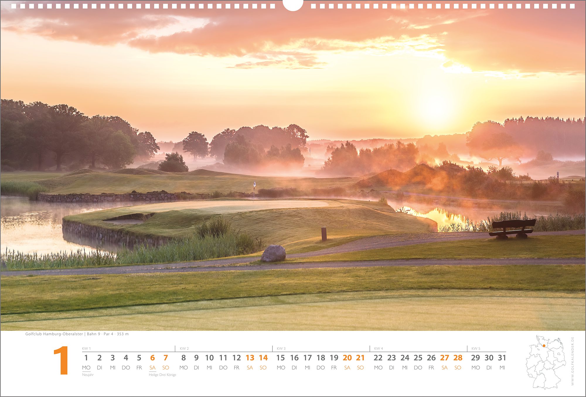 Beispielinhalt (Bild) Golfkalender 2024