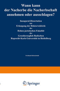 Vorderes Coverbild Wann kann der Nacherbe die Nacherbschaft annehmen oder ausschlagen?