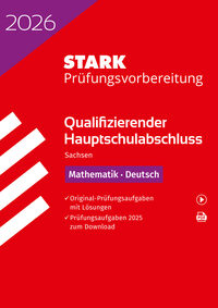 Vorderes Coverbild STARK Mathematik, Deutsch - Qualifizierender Hauptschulabschluss 2026 Sachsen - Prüfungsvorbereitung