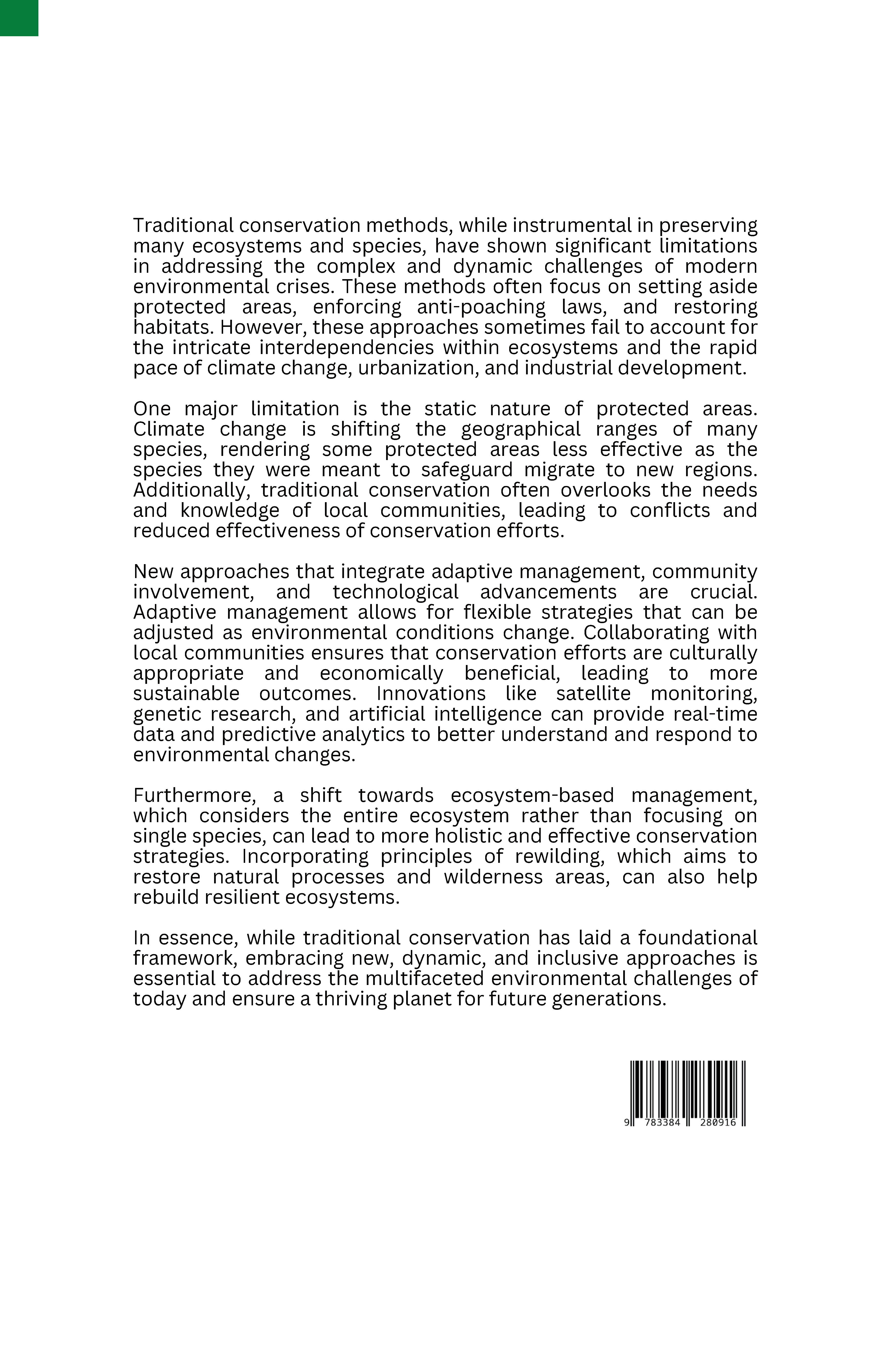 Rückseitencover Falling Short: The Limits of Traditional Conservation and the Need for New Approaches