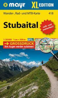 Vorderes Coverbild Mayr Wanderkarte Stubaital XL 1:30.000