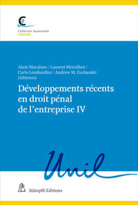 Vorderes Coverbild Développements récents en droit pénal de l'entreprise IV