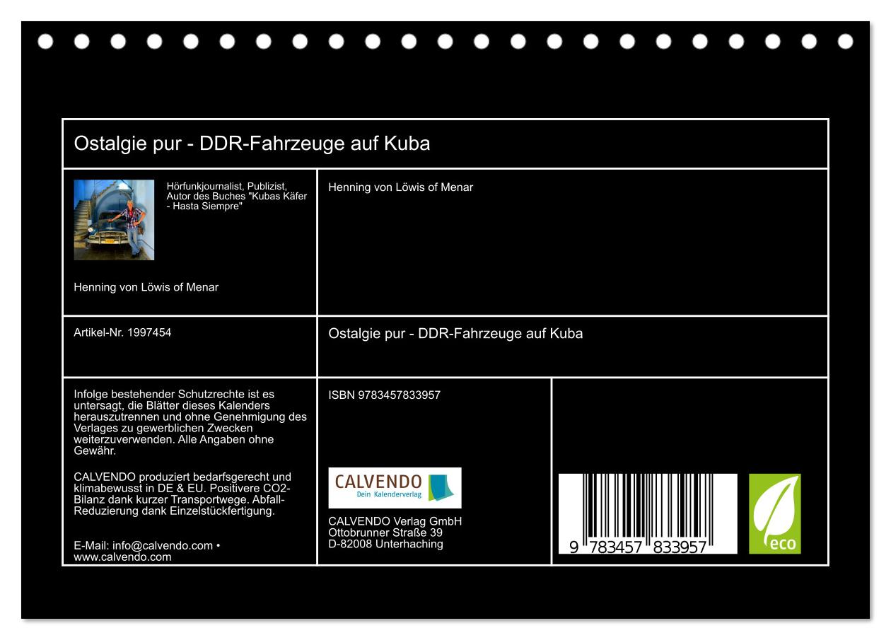 Beispielinhalt (Bild) Ostalgie pur - DDR-Fahrzeuge auf Kuba (Tischkalender 2026 DIN A5 quer), CALVENDO Monatskalender